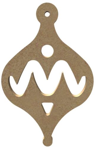 Gomille MDF Figuur Kerstdruppel Barok 10 cm