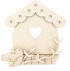 Houten Vogelhuis 16x17 cm