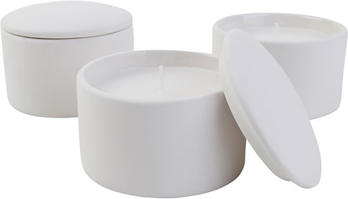 CC Terracotta Kandelaar met Kaars 9x9x6,7 cm per stuk