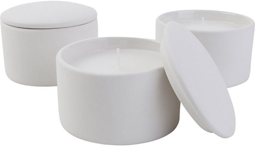 CC Terracotta Kandelaar met Kaars 9 cm Wit 12 stuks