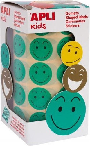Apli Verwijderbare Stickers Smile 20 mm Groen