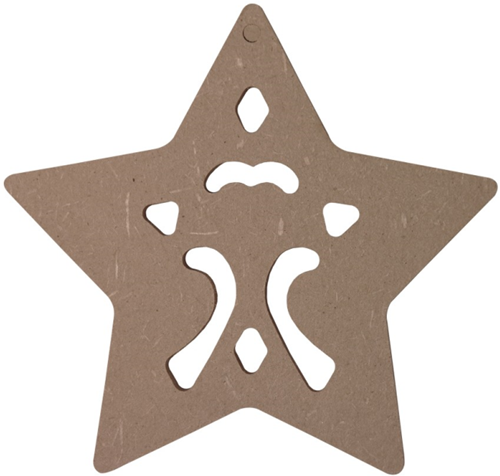 Gomille MDF Figuur Opengewerkte Ster 10 cm
