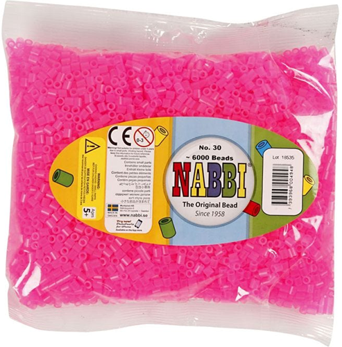 Nabbi Iron-on Beads Neon Pink 6000 pieces-2