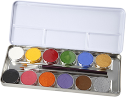 CC Water-Based Face Paint, assorted colours, 12 colour/ 1 set