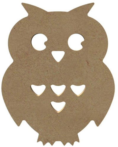 MDF Figuur Uil met Harten 38 cm