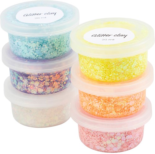 CC Glitter Clay 6x20 ml Pastelkleuren-2