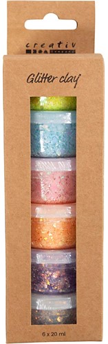 CC Glitter Clay 6x20 ml Pastelkleuren