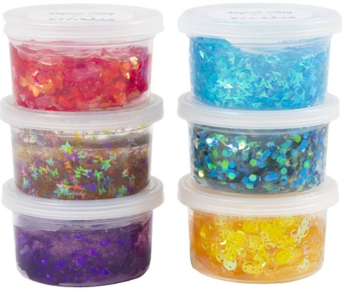 CC Sequin Clay Blauw/ Groen Harmonie, Paars/ Roze Harmonie 6x60 gr 