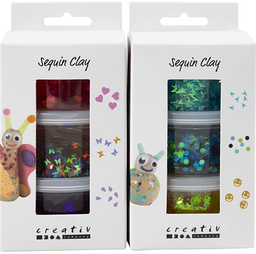 CC Sequin Clay Blauw/ Groen Harmonie, Paars/ Roze Harmonie 6x60 gr -2