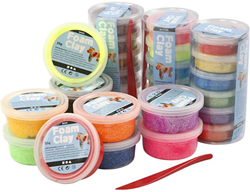 CC Foam Clay®, assorted colours, glitter, 28 tub/ 1 pack