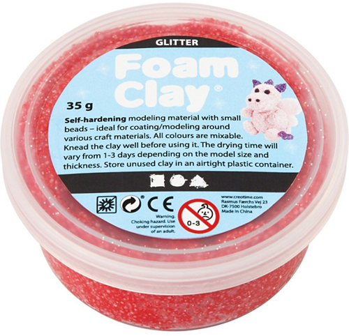 Foam Clay® Glitter Rood 35gr