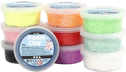 CC Foam Clay®, assorted colours, glitter, 10x35 g/ 1 pack