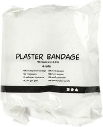 CC Plaster Gauze, white, L: 2,7 m, W: 5 cm, 4 roll/ 1 pack