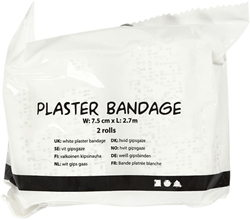 CC Plaster Gauze, white, L: 2,7 m, W: 7,5 cm, 2 roll/ 1 pack