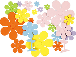 CC EVA Foam Bloemen Multigekleurd 10-60mm 100 stuks