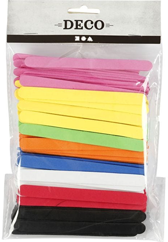 CC EVA Foam Ice Lolly Sticks, assorted colours, L: 11,5 cm, W: 1 cm, thickness 2 mm, 120 pc/ 1 pack-2