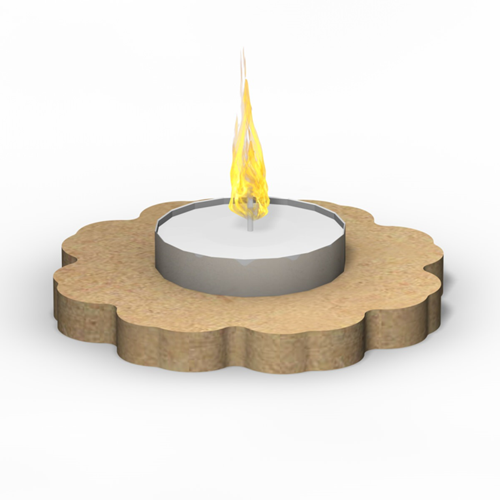 Gomille MDF Waxinelicht Bloem 13x9 cm