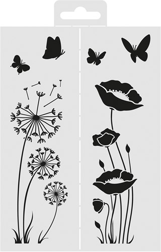Aladine Stencil Dandelion 18 x 13 cm-2