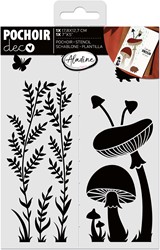Aladine Stencil Herb Mushroom 18 x 13 cm