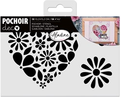 Aladine Stencil Heart Of Flowers 10 x 15 cm