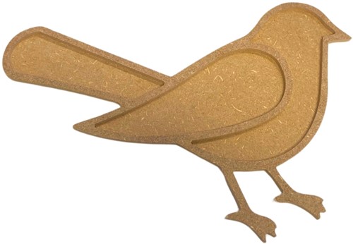 Gomille MDF Figuur 30x20 cm Vogel met Rand