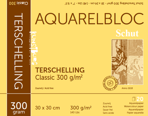 Schut Terschelling Aquarelpapier 30x30 cm 300gr 20 vel