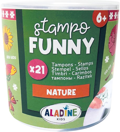 Aladine Stempel Set Stampo Funny Natuur 21 stuks
