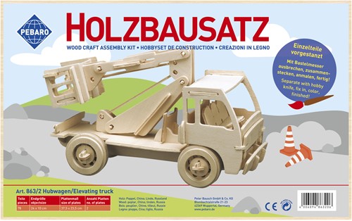 Pebaro Wooden Construction Set Lift Truck