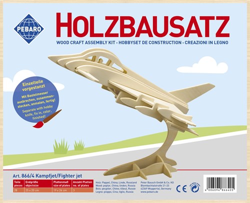 Pebaro Wooden Building Kit Eurofighter 25x20 cm