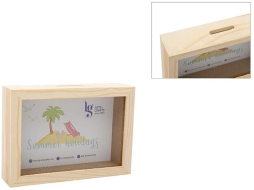 Houten Spaarpot Lijst 12x17x4 cm