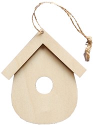 Houten Vogelhuisjes Rond 12 stuks