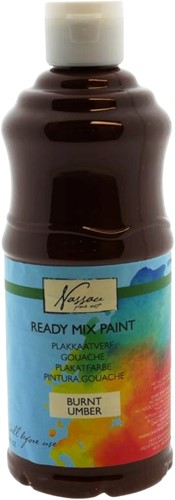 Nassau Ready Mix Gouache Plakkaatverf 500 ml Gebrand Omber