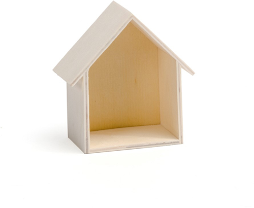 Houten Huisje 6,5x4x8,5 cm
