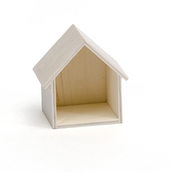 Houten Huisje 6,5x4,5x6,5 cm