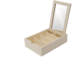 Houten Doos met Spiegel 17x25x6 cm