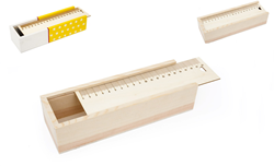Houten Pennenbakje met Liniaal Deksel 22x7x5,2 cm