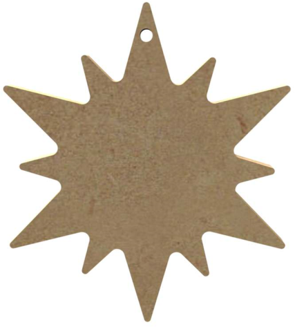 Gomille MDF Figuur 12 Puntige Ster 10 cm