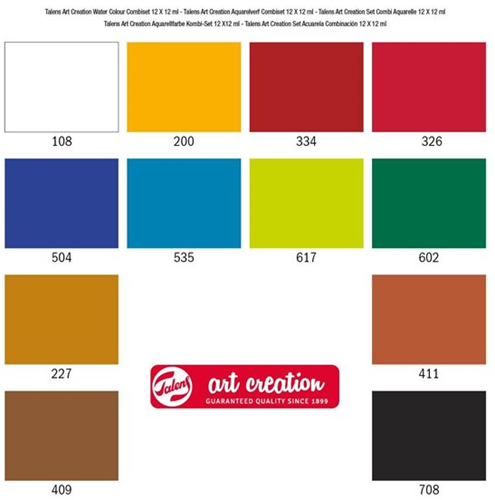 TAC Combiset Aquarelverf 12 kleuren x12 ml-2