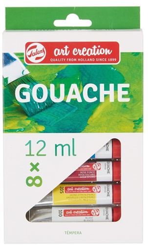 TAC Gouache Set 8 kleuren x12 ml