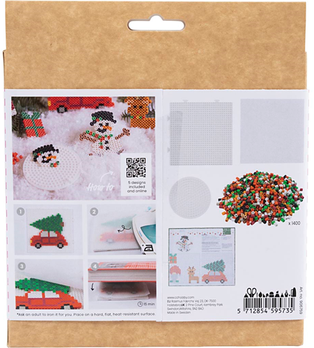 Nabbi BioBeads Creatieve Strijkkralen Set Kerst Kerstauto-2