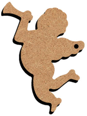 MDF Figuur Engel met Trompet 15 cm