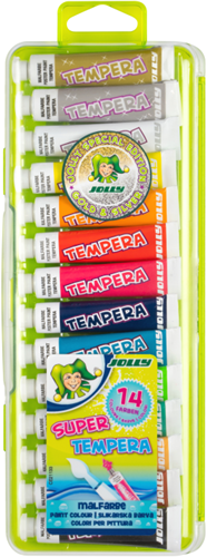 Jolly Tempera Verf en Glitter Set 14 stuks
