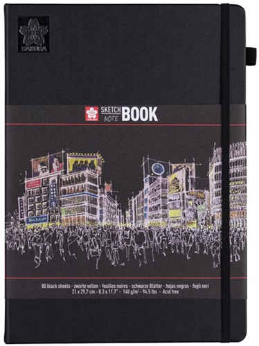 Sakura Sketchbook A4 140gr 80 sheets Black