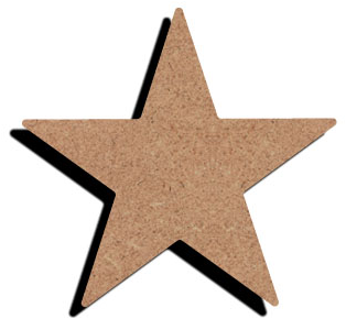 MDF Figuur Hollywood Ster 10 cm