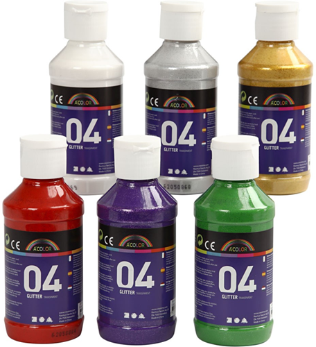A-Color Glitter Acrylverf Set 6x120 ml