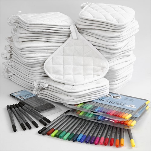 CC Materialenset Pannenlappen met Textielstiften