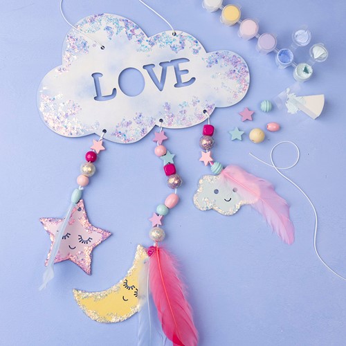 CC Hobby Set Decoration Cloud, Moon, and Star Glitter/Pastel Colors-3
