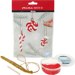 CC Mini Craft Kit, Christmas candy cane hanging decoration, 1 pack