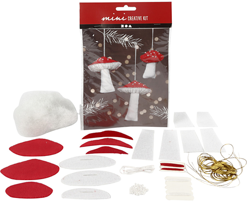 CC Mini Craft Kit, toadstool, H: 6,5+8+10 cm, 1 set