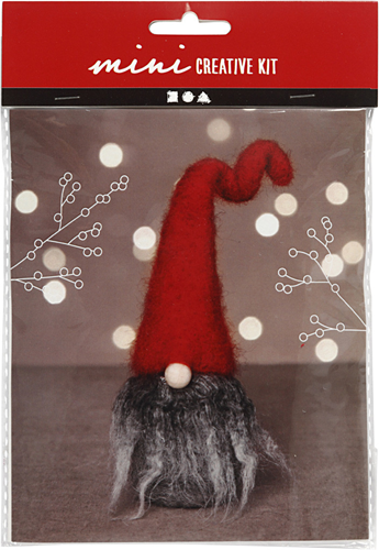 CC Mini Craft Kit, Christmas gnome w/grey beard, H: 13 cm, 1 pack-3